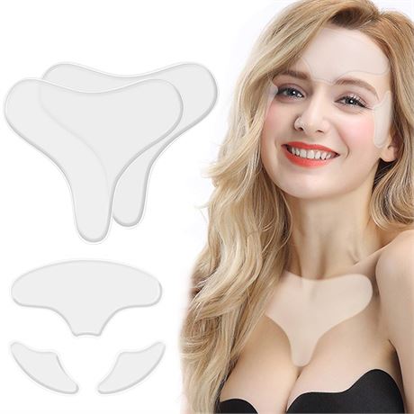 5 coussinets silicone réutilisables anti-rides pour poitrine/visage