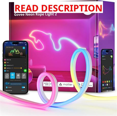 Govee Neon Lights RGBIC Rope Light 16.4ft, Works with Matter, Alexa