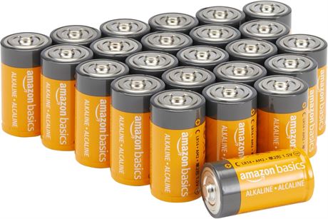 Amazon Basics C Cell Batteries, 24-Pack, Long Shelf Life