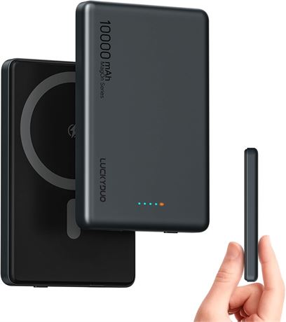 LUCKYDUO 10000mAh Magnetic Charger, PD 20W USB-C, for iPhone 16/15/14/13