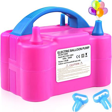 Gonfleur Ballons Électrique Double Buse 600W Rose