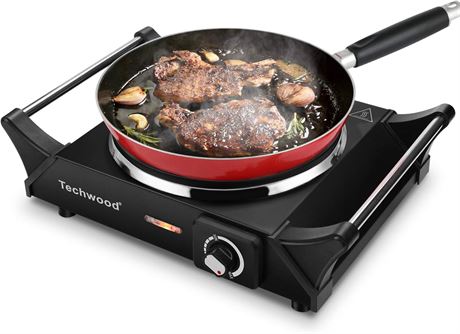 Techwood Hot Plate Portable Single Burner 1500W Countertop Electric Stove