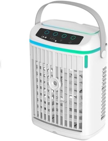 Portable Evaporative Air Conditioner Mini, 1-4H Timer, 3 Speeds, 2 Mist