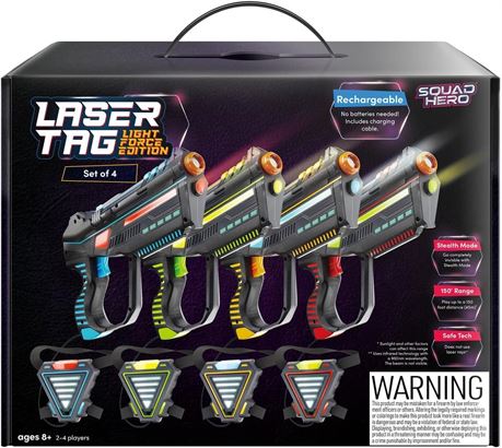 Rechargeable Laser Tag Set with Guns and Vests for Kids Teens Adults