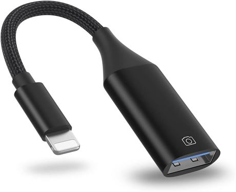IVSHOWCO USB Camera OTG Adapter for iPhone/iPad, USB OTG Cable for USB Drive