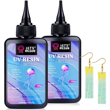 LET'S RESIN résine UV 200g cristal clair, séchage rapide, bijoux et moulage