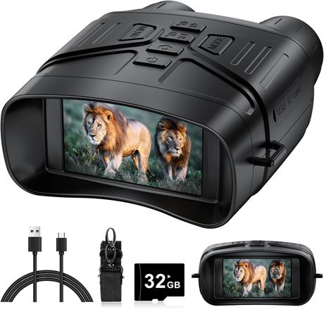 Binoculaires Vision Nocturne 4K pour Adultes, Écran HD 3"