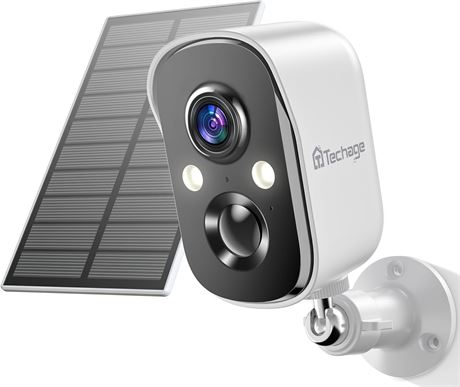 Techage Wireless Outdoor Cameras, 2K Solar, Motion Detection, IP66, 2-Way Talk