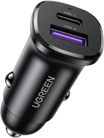 UGREEN 30W USB-C Fast Car Charger for iPhone/Pixel/Samsung