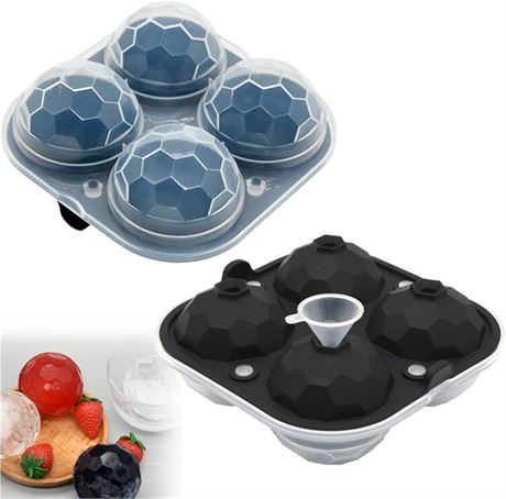 Bac à Glace Silicone 6cm avec Couvercle Moulé à Boules