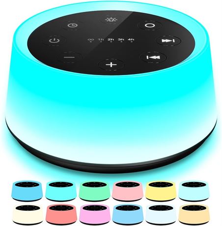 Sound & White Noise Machine, 12 Colors Night Light