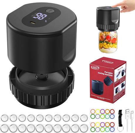 Electric Mason Jar Vacuum Sealer Kit with Can Opener, Wide & Regular Mouth