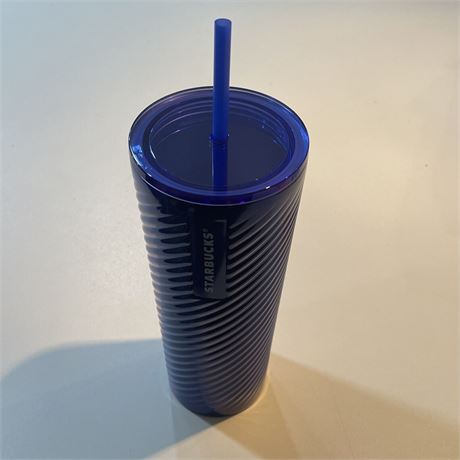 Starbucks 2023 Blue Ombre Glass Tumbler 24oz