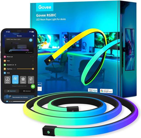 Govee RGBIC Neon Rope Lights, 16.4ft, Razer Chroma Sync, App & Music Control