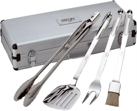 All-Clad BBQ Tool Set with Carrying Case, Stainless Steel Grilling Tools