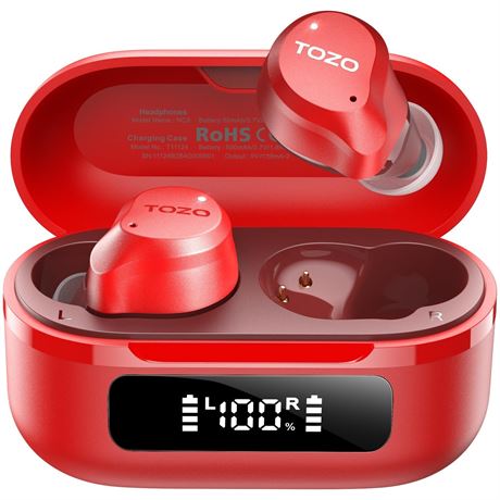 TOZO Wireless Earbuds 6-Mic Hybrid Active Noise Cancelling Bluetooth Headset