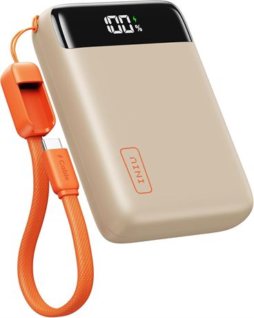 INIU Portable Charger 20000mAh USB-C In/Out PD 3.0+QC 4.0 LED Display, White