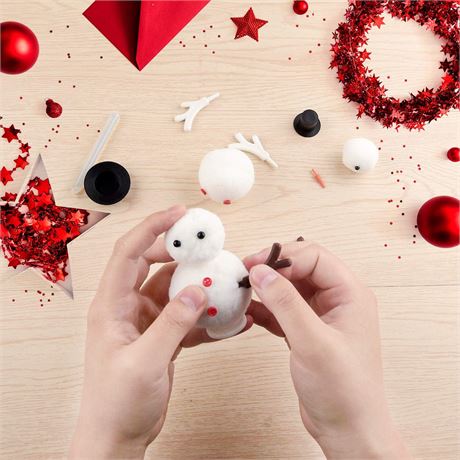 KUUQA DIY Christmas Snowman Making Kit with Nose, Mini Top Hats, Wings