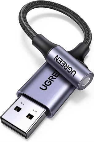 UGREEN USB to 3.5mm Audio Jack Sound Card Adapter DAC Cable Mic Headphone PC