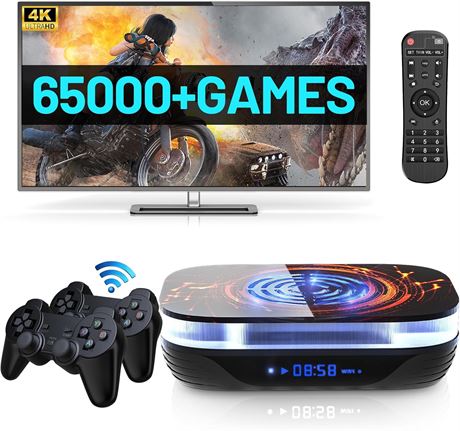 Kinhank Super Console X4 Plus Retro Game Console, 65000+ Games, S905X4, BT 5.0