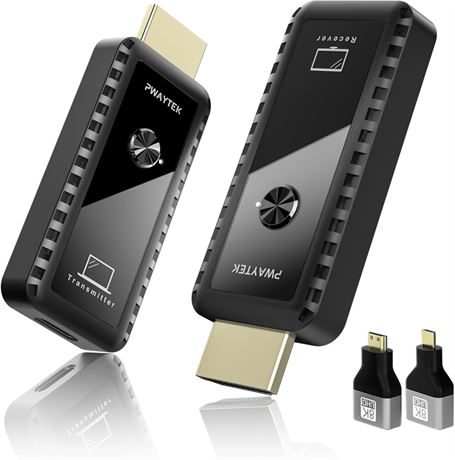 Wireless HDMI Transmitter & Receiver with Adapter, 1080P Extender, 5G/2.4G