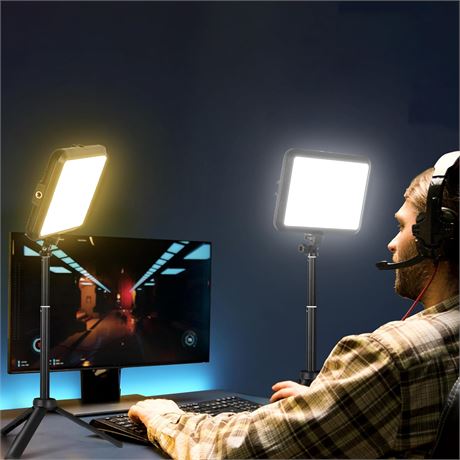 Kit éclairage photo Arsoer 2 lampes LED 8" trépied dimmable USB