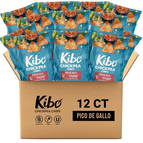Kibo Chickpea Chips Pico de Gallo, 1oz, 12-Pack, Gluten-Free, Vegan