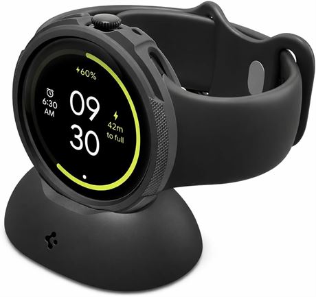 Spigen Pixel Watch 4 Case with Charger Stand, 45mm TPU Cover (2025) Black