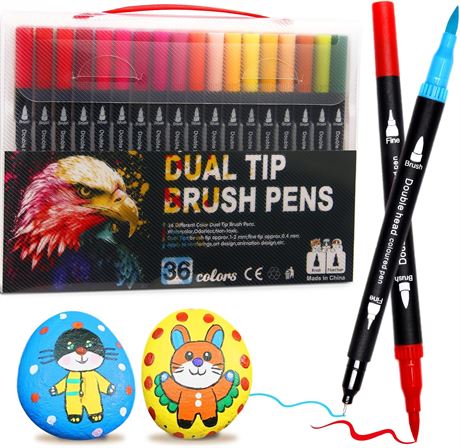 Marqueurs Double Pointe 36pcs Adultes DIY Dessin Art Créatif