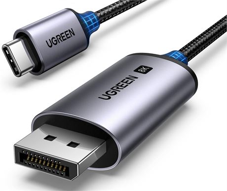 UGREEN USB-C to DisplayPort 1.4 Cable 6FT, 8K 60Hz, 4K 240Hz, Thunderbolt 4/3 DP