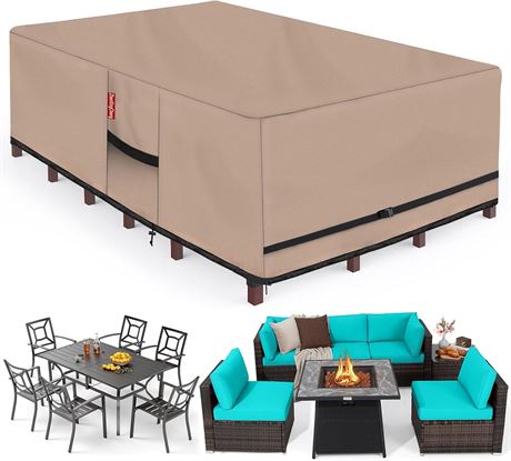 Patio Furniture Cover Waterproof Couch Cover 45'L x 45'W x 28'H Brown