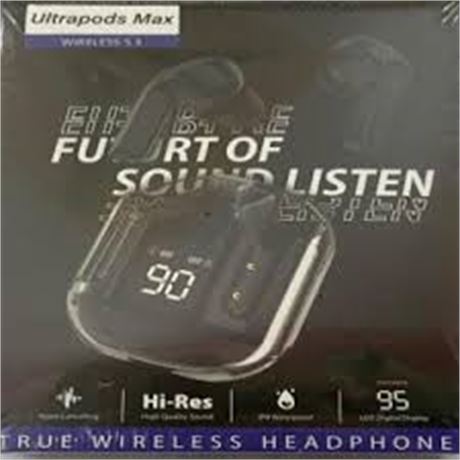 Ultrapods Max Wireless 5.3 Earbuds -Black - Aspire Trade