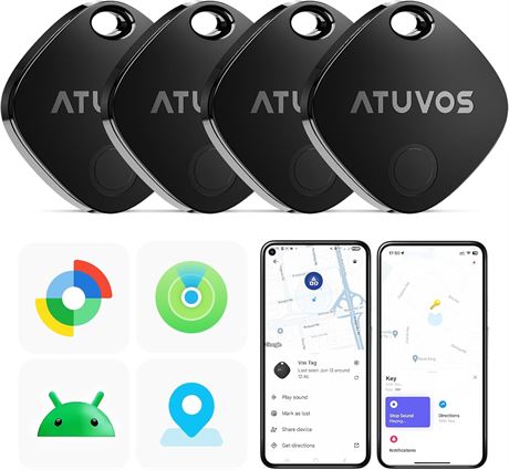 ATUVOS Lot de 4  tiquettes Air Tracker Pro   Localisateur Bluetooth