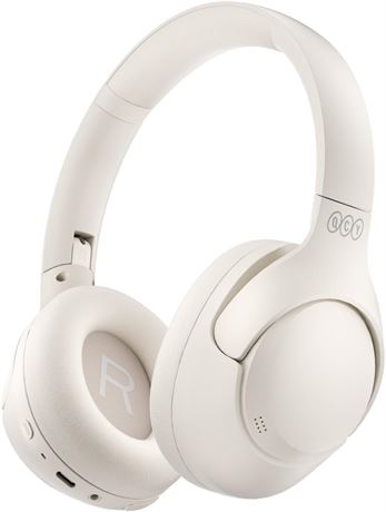 QCY H3 ANC Bluetooth 5.4 Headphones, Active Noise Canceling, 60H Battery, White