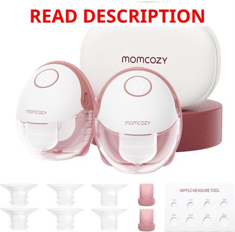 Momcozy M6 Hands-Free Wearable Breast Pump, 2-Pack, 24mm, Cozy Red