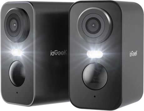 ieGeek Security Cameras, 2-Pack, 2K Black WiFi