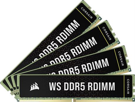 CORSAIR WS DDR5 ECC RDIMM 64 Go 4x16 Go 6000 MHz CL40 XMP 3.0   Noir