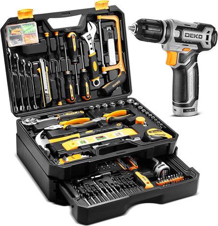 Boîte à Outils DEKOPRO 12V Perceuse Kit Outils Électrique