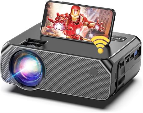 Mini WiFi Projector, 8000L Brightness, 1080P HD, Portable