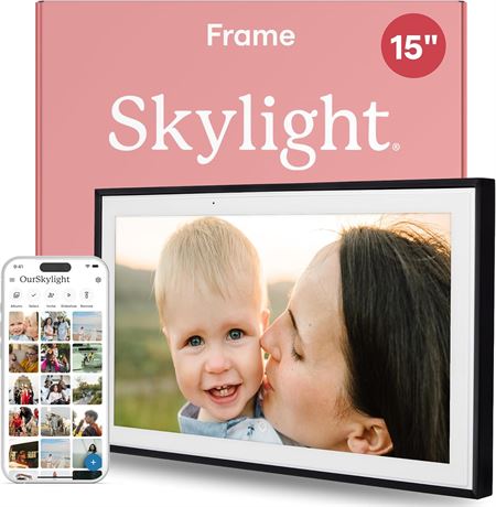Cadre photo Skylight 38,1 cm, WiFi, charge phone,  cran tactile, Noir