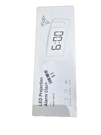 Réveil Projecteur LED Bleu Design Incurvé Rotatif 180° Moderne