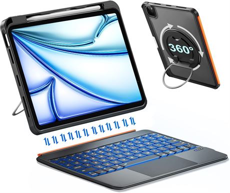 tui iPad A16 11/10e gen avec clavier magn tique amovible pav  tactile