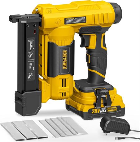 ALLOYPOWER 18-Gauge Cordless Brad Nailer/Stapler 2-in-1, Battery & Charger