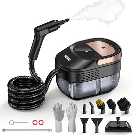 ODSD Steam Cleaner for Home & Car, 3-Level Adjustable, 15s Heatup, 1.6L Tank