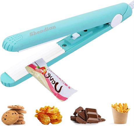 Mini Bag Heat Sealer - Handheld, Smart Control, 43.1in Cable, Blue