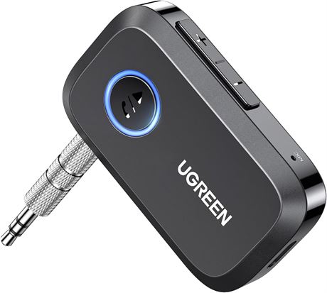 UGREEN Bluetooth 6.0 Car Receiver, 3.5mm AUX Built-in Mic, 15h Battery