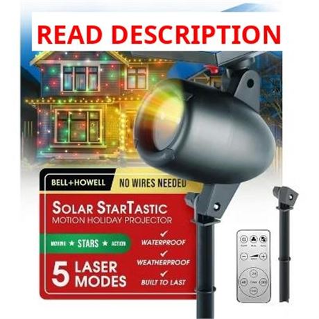 Startastic Solar Laser Christmas Projector Lights USB Rechargeable