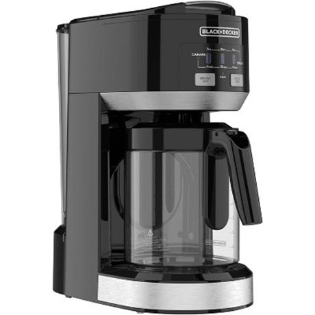 Cafetière BLACK+DECKER Dual Brew 14 Tasses, Design Compact