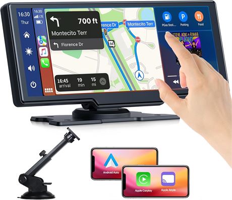9.26" Wireless CarPlay Stereo – Backup Cam, GPS, Bluetooth