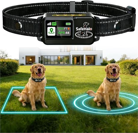 GPS Wireless Dog Fence System   Collar, No Sub, Circular Fence, 3 Modes